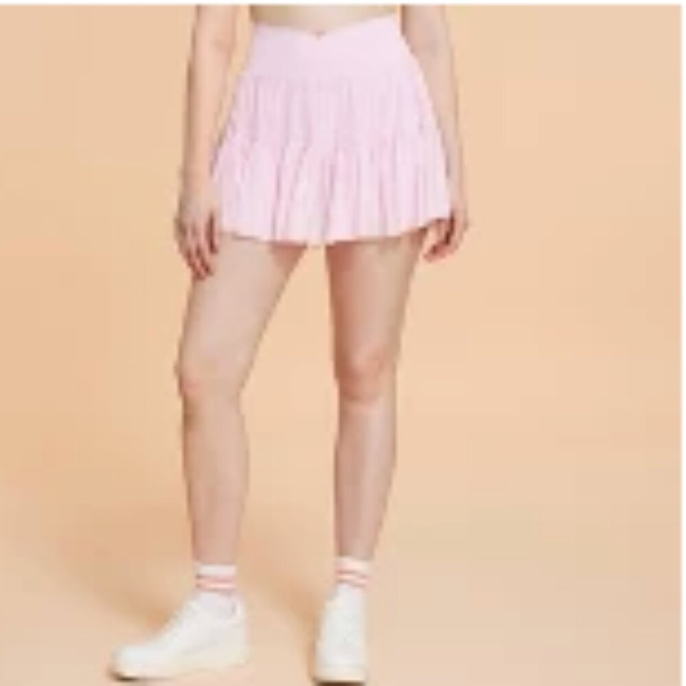 Pleated Mini Skirt in Light Pink